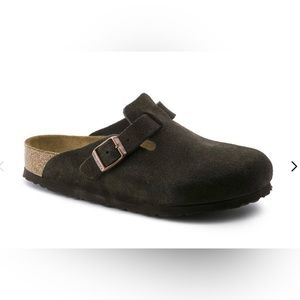 Birkenstock Boston Clogs Mocha Suede Leather NIB Size 5